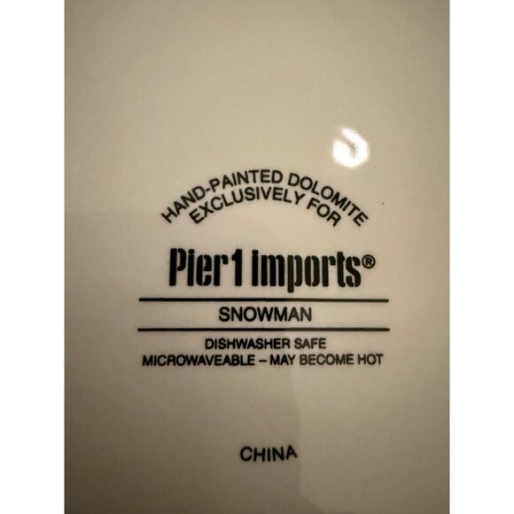 Pier 1 Imports Jolly Holiday Snowman Collection Dessert Plate Set of 2 Christmas - Picture 5 of 16